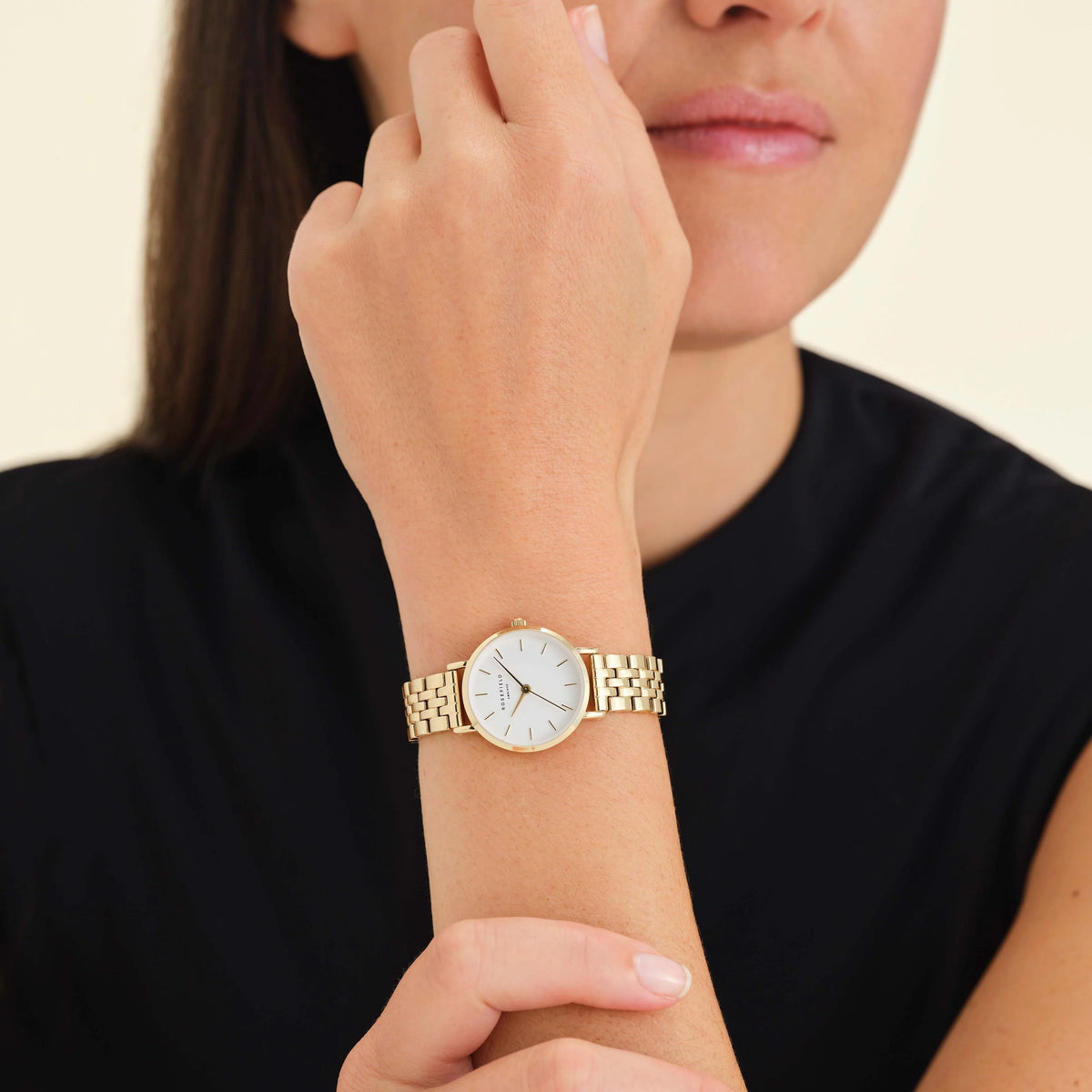 Rosefield - Small White Steel Gold