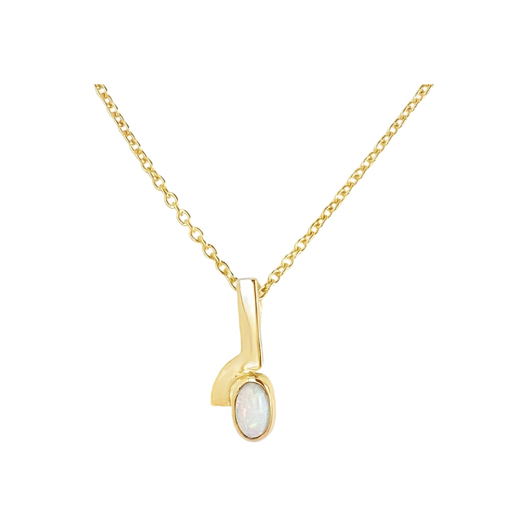 Handsmíðað gullmen með Opal