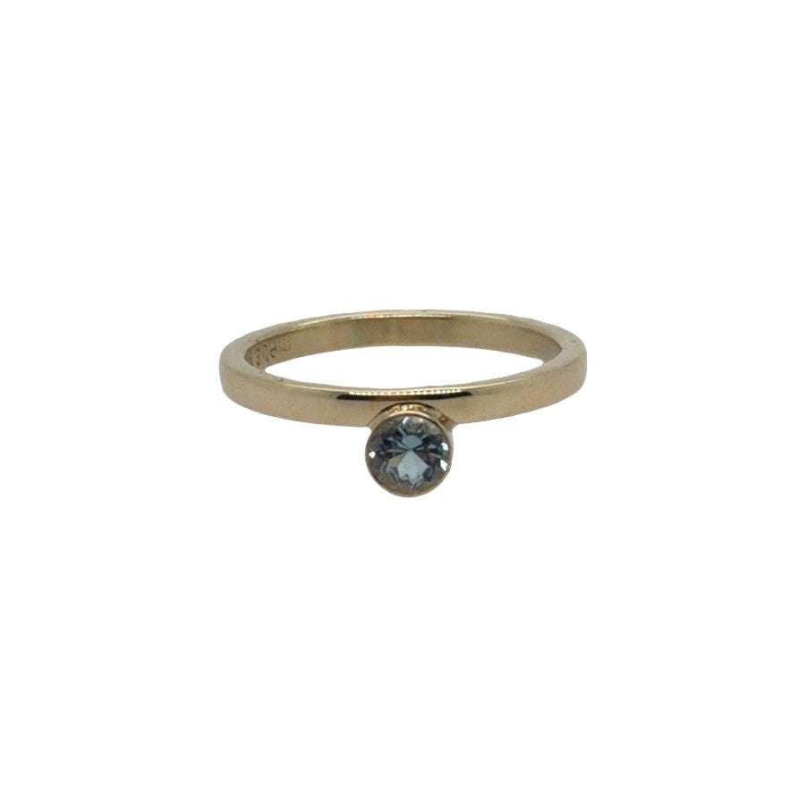 Handsmíðað hringur með bláum opal