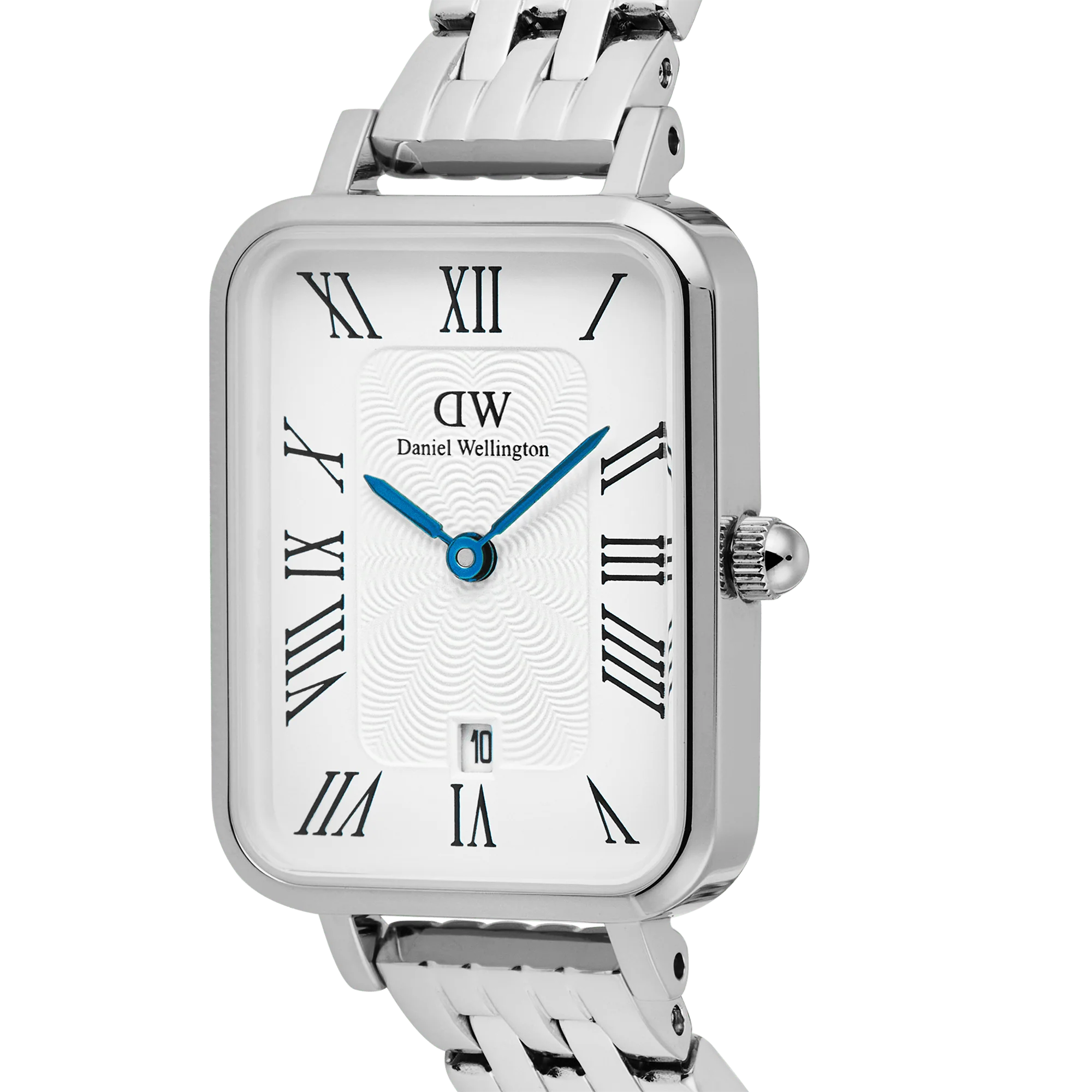Daniel Wellington - Quadro Roman Numerals Date 5-link Silver