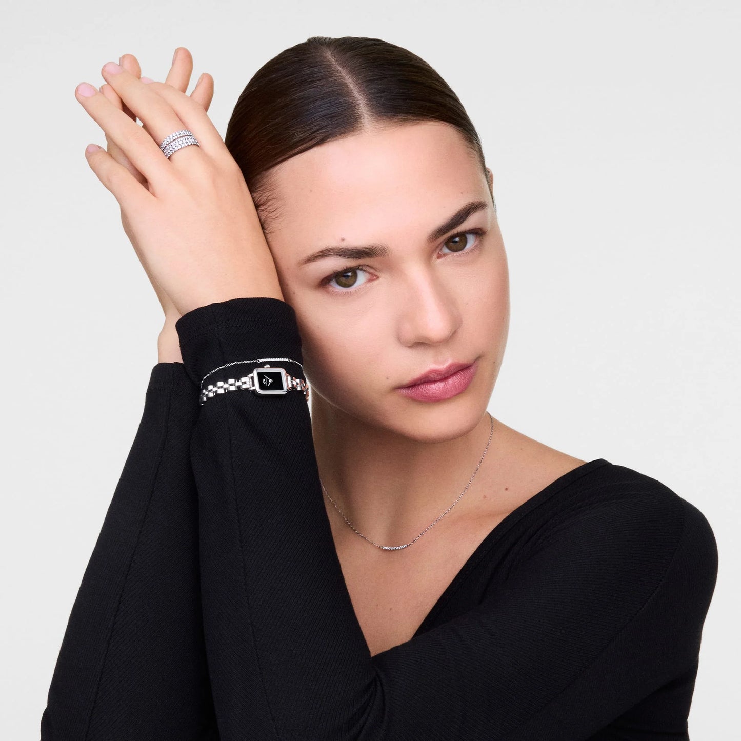 Daniel Wellington - Quadro Mini Arch 3-link Onyx Sunray Silver