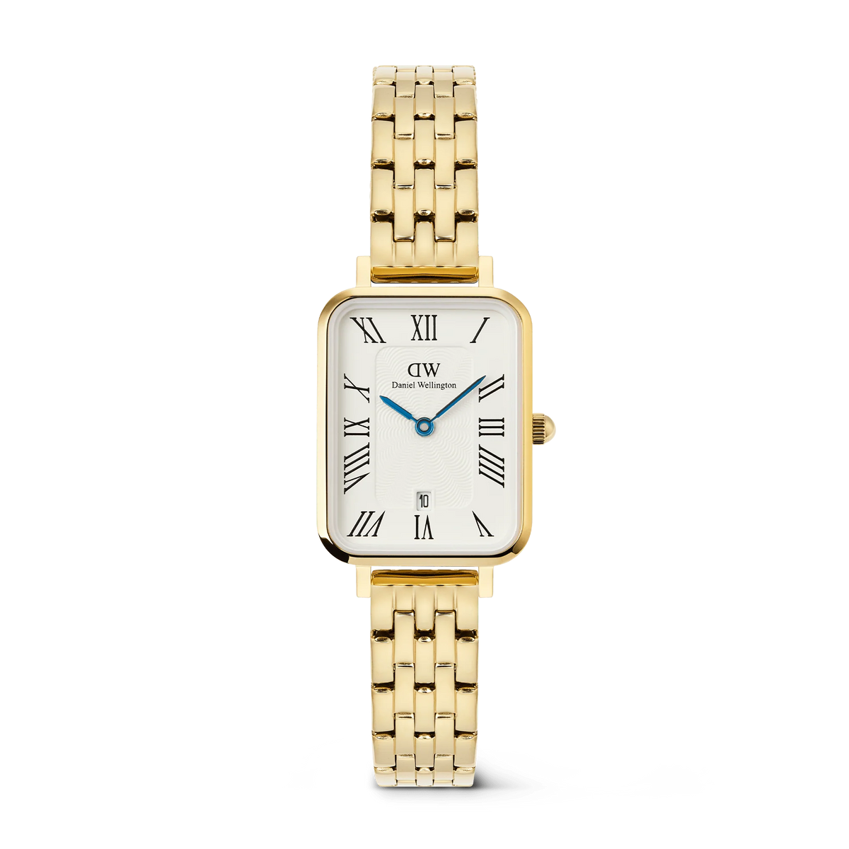 Daniel Wellington - Quadro Roman Numerals Date 5-link Gold