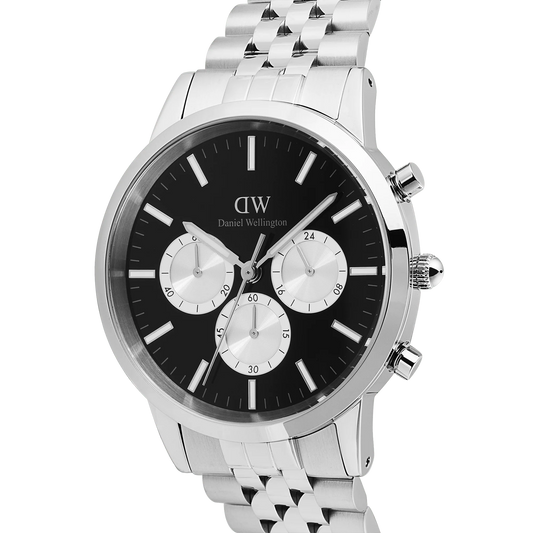 Daniel Wellington - Iconic Chronograph Arch 5-Link Onyx Panda Silver