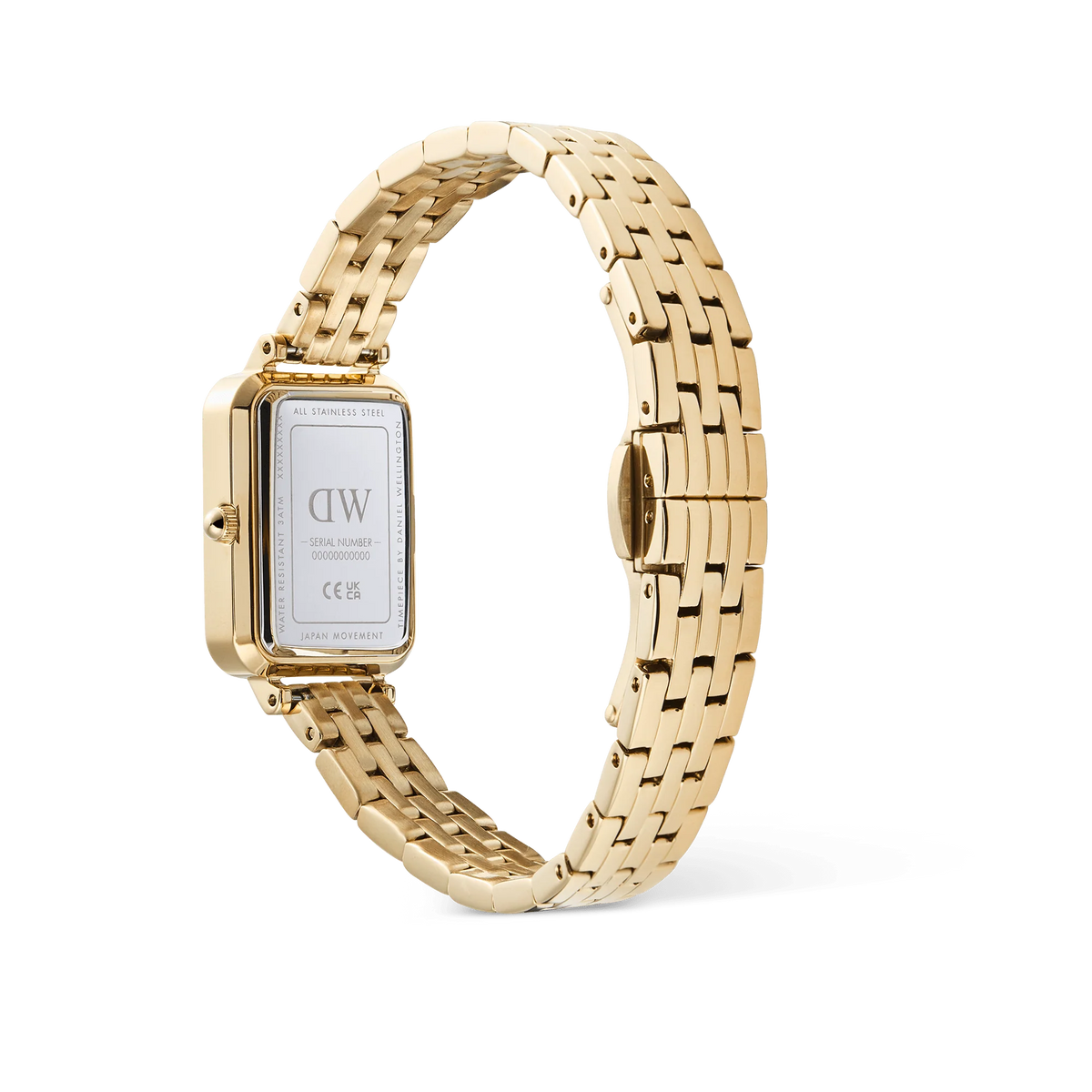 Daniel Wellington - Quadro Roman Numerals Date 5-link Gold