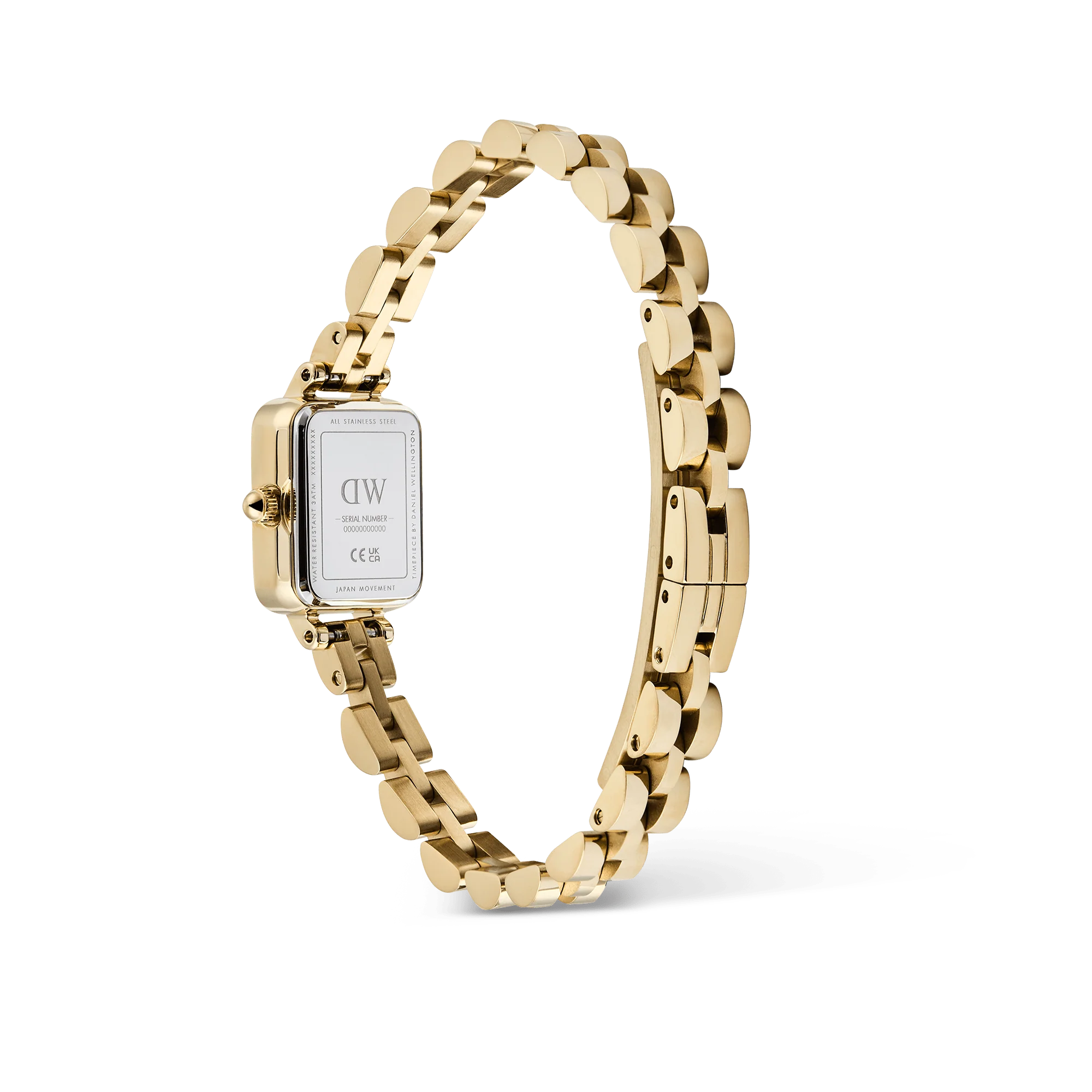 Daniel Wellington -Quadro Mini Arch 3-link Onyx Sunray Gold